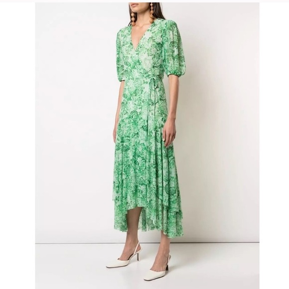 Ganni | Dresses | Ganni Island Green Mesh Dress Maxi Size 38 Us 6 ...